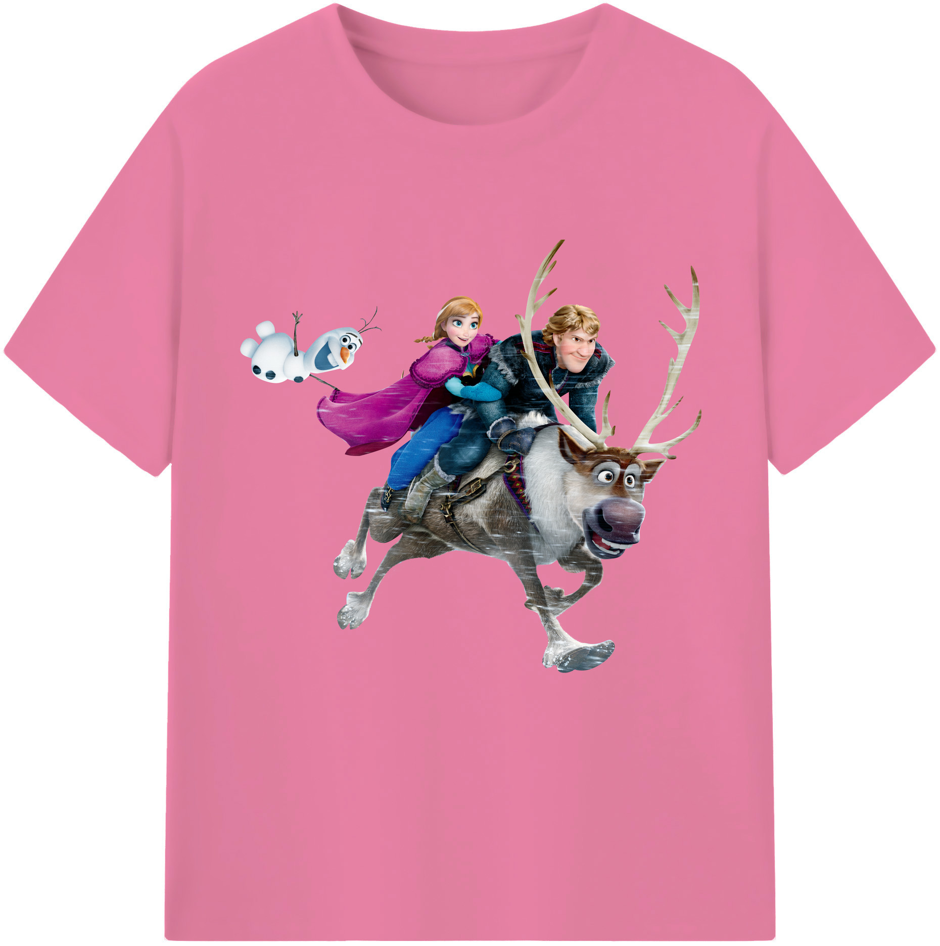 （画像用） アナと雪の女王 アンナ エルサ Frozen Anna Elsa 綿100％半袖Tシャツ（フロントプリント）